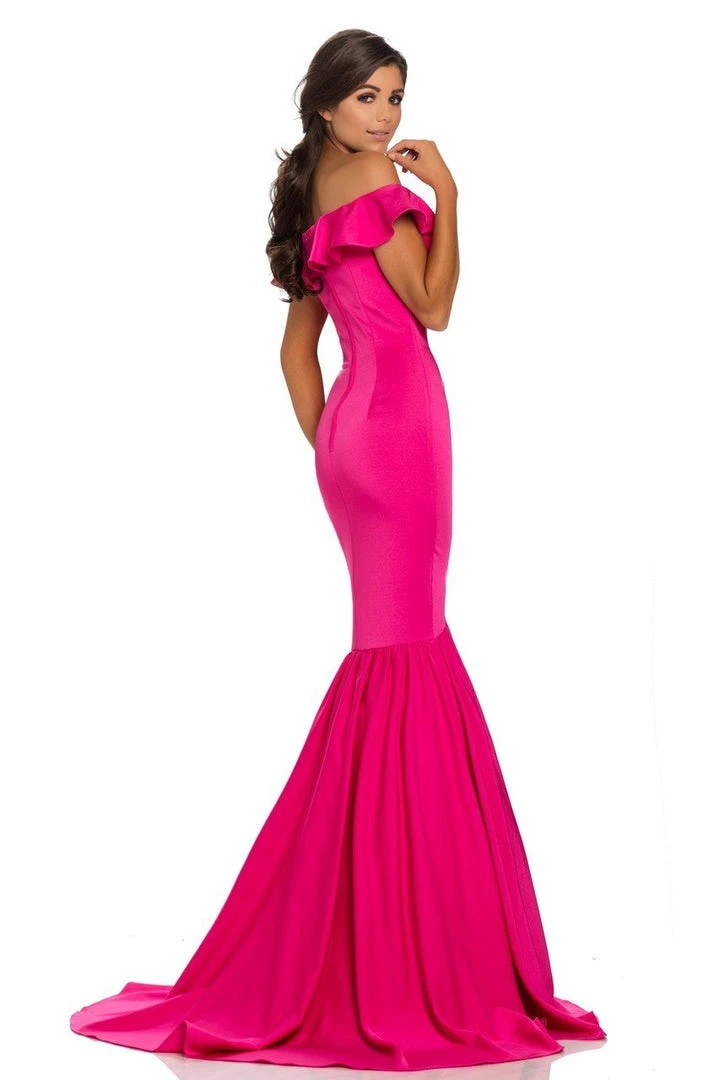 Johnathan Kayne - 8032 Ruffled Off Shoulder Fitted Evening Gown 4 Johnathan Kayne - 8032 Ruffled Off Shoulder Fitted Evening Gown