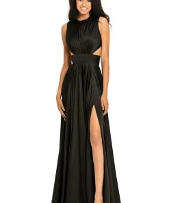 Johnathan Kayne - 8072 Ruched Cutout Charmeuse Gown 18 Johnathan Kayne - 8072 Ruched Cutout Charmeuse Gown