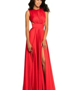 Johnathan Kayne - 8072 Ruched Cutout Charmeuse Gown 22 Johnathan Kayne - 8072 Ruched Cutout Charmeuse Gown