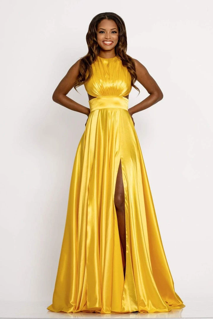 Johnathan Kayne - 8072 Ruched Cutout Charmeuse Gown 13 Johnathan Kayne - 8072 Ruched Cutout Charmeuse Gown