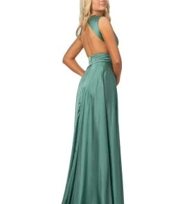 Johnathan Kayne - 8072 Ruched Cutout Charmeuse Gown 15 Johnathan Kayne - 8072 Ruched Cutout Charmeuse Gown