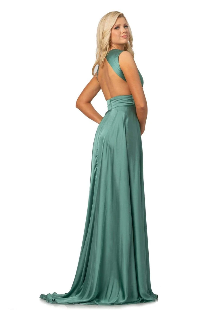 Johnathan Kayne - 8072 Ruched Cutout Charmeuse Gown 4 Johnathan Kayne - 8072 Ruched Cutout Charmeuse Gown