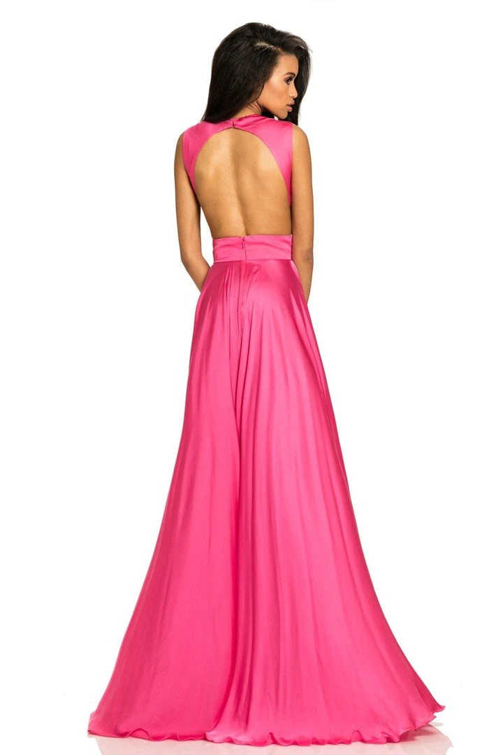 Johnathan Kayne - 8072 Ruched Cutout Charmeuse Gown 10 Johnathan Kayne - 8072 Ruched Cutout Charmeuse Gown