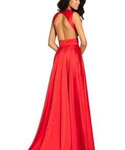 Johnathan Kayne - 8072 Ruched Cutout Charmeuse Gown 23 Johnathan Kayne - 8072 Ruched Cutout Charmeuse Gown