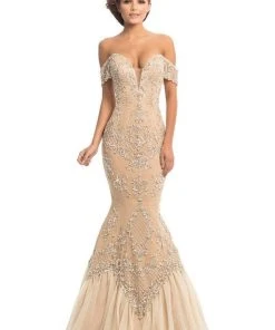 Johnathan Kayne - 8211 Crystal Adorned Off Shoulder Mermaid Gown