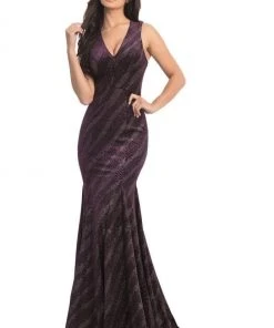 Johnathan Kayne - 8229 Shimmering V-Neck Fitted Mermaid Gown Formal Gowns