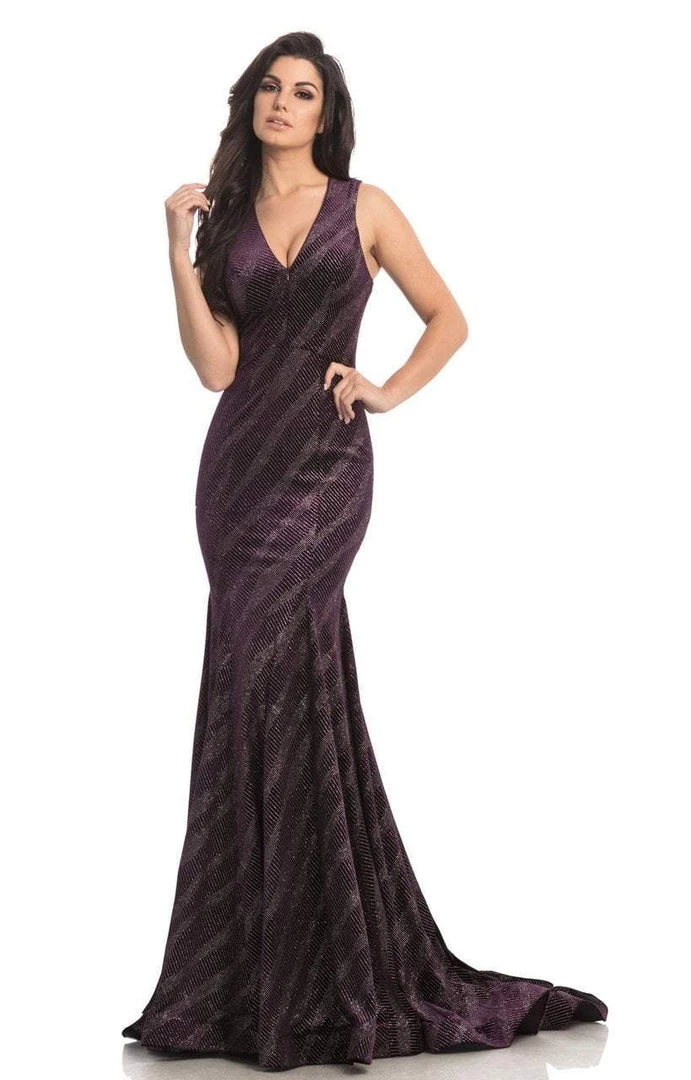 Johnathan Kayne - 8229 Shimmering V-Neck Fitted Mermaid Gown Formal Gowns 3 Johnathan Kayne - 8229 Shimmering V-Neck Fitted Mermaid Gown Formal Gowns