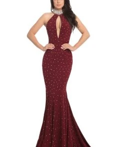 Johnathan Kayne - 8235 Bedazzled High Halter Mermaid Gown Formal Gowns