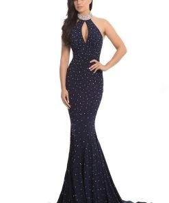Johnathan Kayne - 8235 Bedazzled High Halter Mermaid Gown Formal Gowns 11 Johnathan Kayne - 8235 Bedazzled High Halter Mermaid Gown Formal Gowns