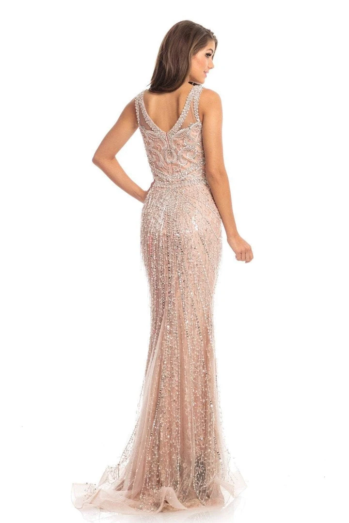 Johnathan Kayne - 9006 Illusion Jewel Bead-Fringed Mermaid Gown Formal Gowns 6 Johnathan Kayne - 9006 Illusion Jewel Bead-Fringed Mermaid Gown Formal Gowns