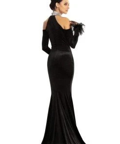 Formal Gowns Johnathan Kayne - 9015 Crystal Embellished High Velvet Mermaid Gown
