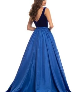 Johnathan Kayne - 9016 Plunging Illusion Sweetheart Velvet Gown 9 Johnathan Kayne - 9016 Plunging Illusion Sweetheart Velvet Gown