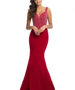 Johnathan Kayne - 9019 Fully Studded Bodice Velvet Mermaid Gown