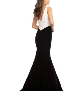 Johnathan Kayne - 9019 Fully Studded Bodice Velvet Mermaid Gown