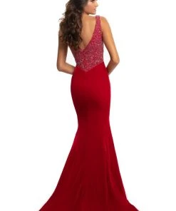 Johnathan Kayne - 9019 Fully Studded Bodice Velvet Mermaid Gown