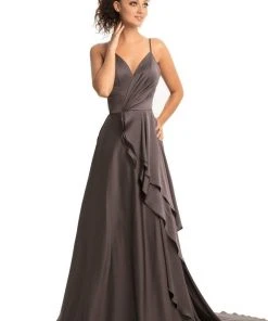 Johnathan Kayne - 9033 Sleeveless Drape Skirt Charmeuse Evening Gown Formal Gowns
