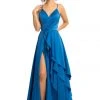 Johnathan Kayne - 9033 Sleeveless Drape Skirt Charmeuse Evening Gown Formal Gowns