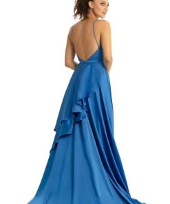 Johnathan Kayne - 9033 Sleeveless Drape Skirt Charmeuse Evening Gown Formal Gowns