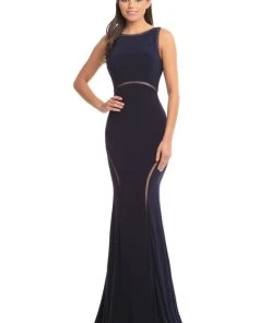 Johnathan Kayne - 9042 Contoured Illusion Stripe Mermaid Gown Formal Gowns