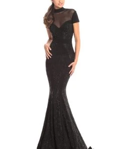 Johnathan Kayne - 9045 Embellished Lace High Neck Mermaid Dress Formal Gowns