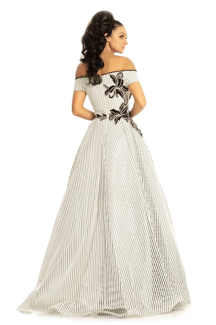 Johnathan Kayne - 9048 Pinstripe Sequined Off-Shoulder Ballgown 4 Johnathan Kayne - 9048 Pinstripe Sequined Off-Shoulder Ballgown