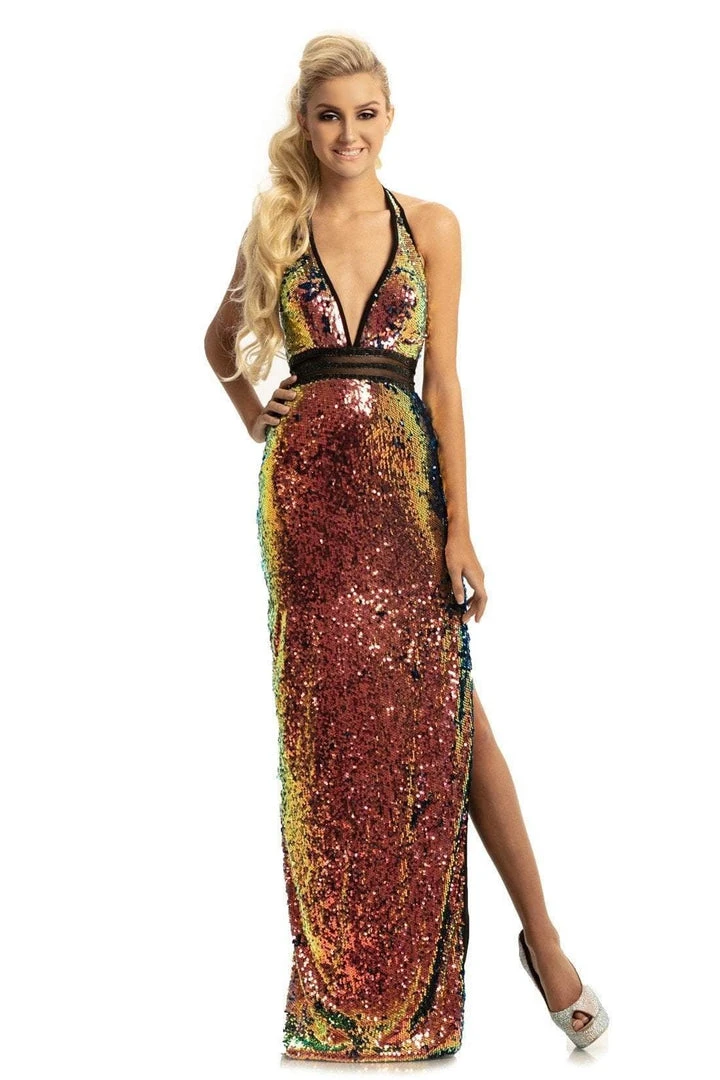 Johnathan Kayne - 9062 Sequined Plunging Halter Gown With Slit 5 Johnathan Kayne - 9062 Sequined Plunging Halter Gown With Slit