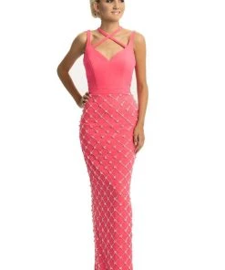 Johnathan Kayne - 9064 Beaded Sheath Dress With Back Slit 10 Johnathan Kayne - 9064 Beaded Sheath Dress With Back Slit