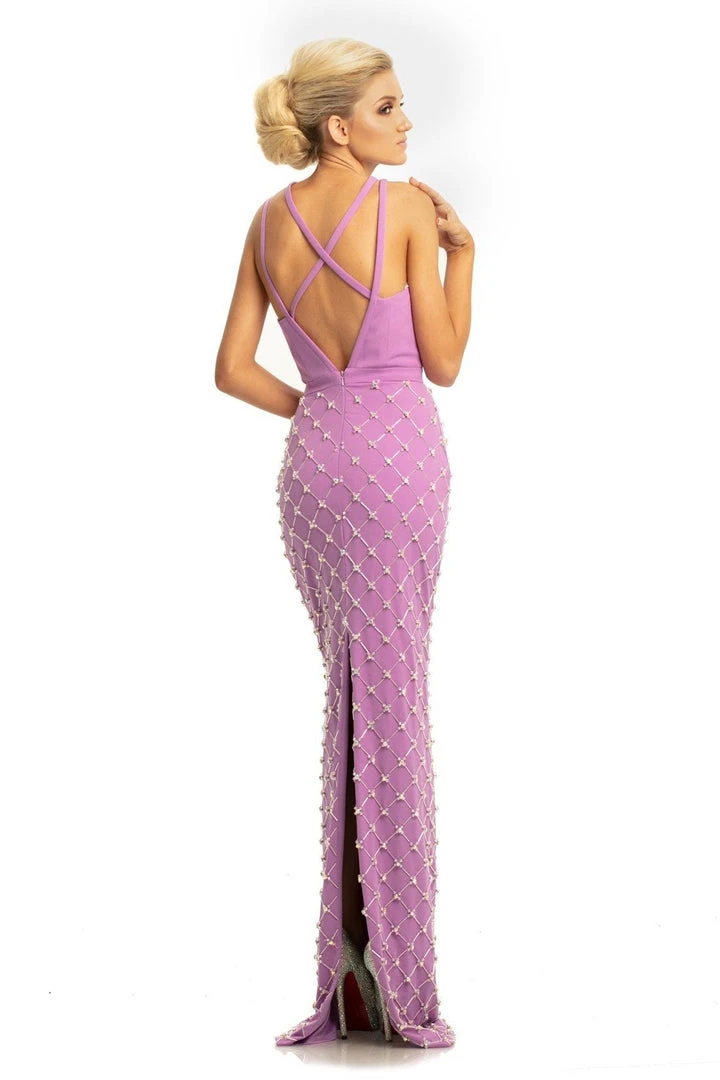 Johnathan Kayne - 9064 Beaded Sheath Dress With Back Slit 8 Johnathan Kayne - 9064 Beaded Sheath Dress With Back Slit