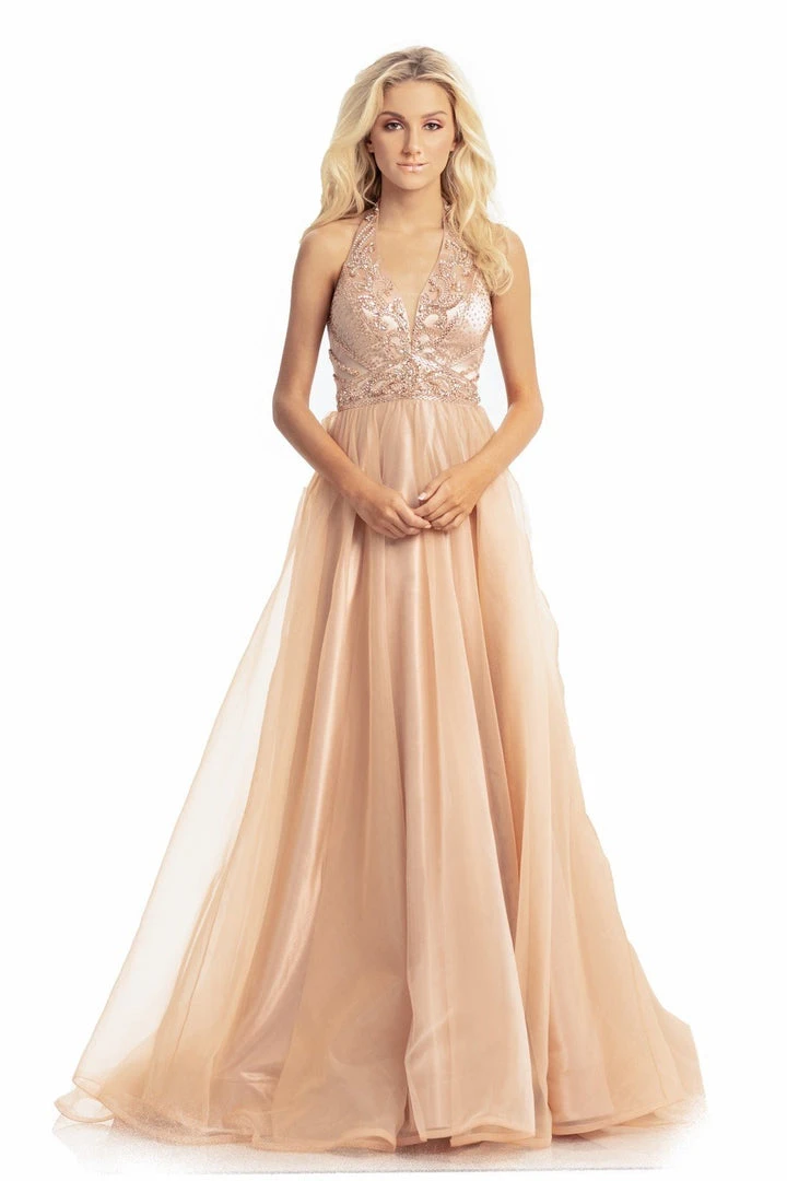 Formal Gowns Johnathan Kayne - 9066 Bead Embellished Plunging Halter Ballgown 5 Formal Gowns Johnathan Kayne - 9066 Bead Embellished Plunging Halter Ballgown