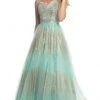Formal Gowns Johnathan Kayne - 9067 Sleeveless Sparkly Glitter Mesh A-Line Gown