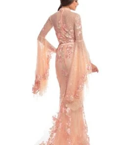 Johnathan Kayne - 9070 Floral Embroidered High Neck Evening Gown Formal Gowns 7 Johnathan Kayne - 9070 Floral Embroidered High Neck Evening Gown Formal Gowns