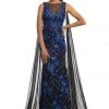 Johnathan Kayne - 9085 Embroidered Illusion Bateau Trumpet Dress