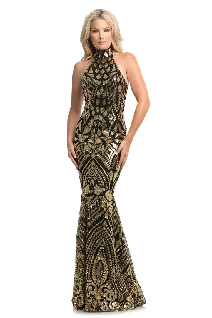 Johnathan Kayne - 9086 Sequin Print High Neck Mermaid Gown 3 Johnathan Kayne - 9086 Sequin Print High Neck Mermaid Gown