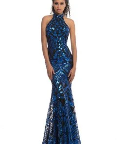 Johnathan Kayne - 9086 Sequin Print High Neck Mermaid Gown 8 Johnathan Kayne - 9086 Sequin Print High Neck Mermaid Gown