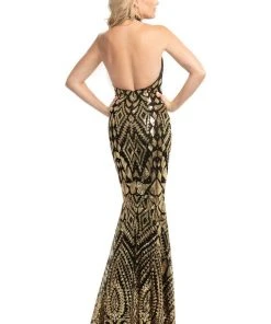 Johnathan Kayne - 9086 Sequin Print High Neck Mermaid Gown 7 Johnathan Kayne - 9086 Sequin Print High Neck Mermaid Gown