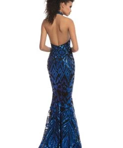 Johnathan Kayne - 9086 Sequin Print High Neck Mermaid Gown 9 Johnathan Kayne - 9086 Sequin Print High Neck Mermaid Gown