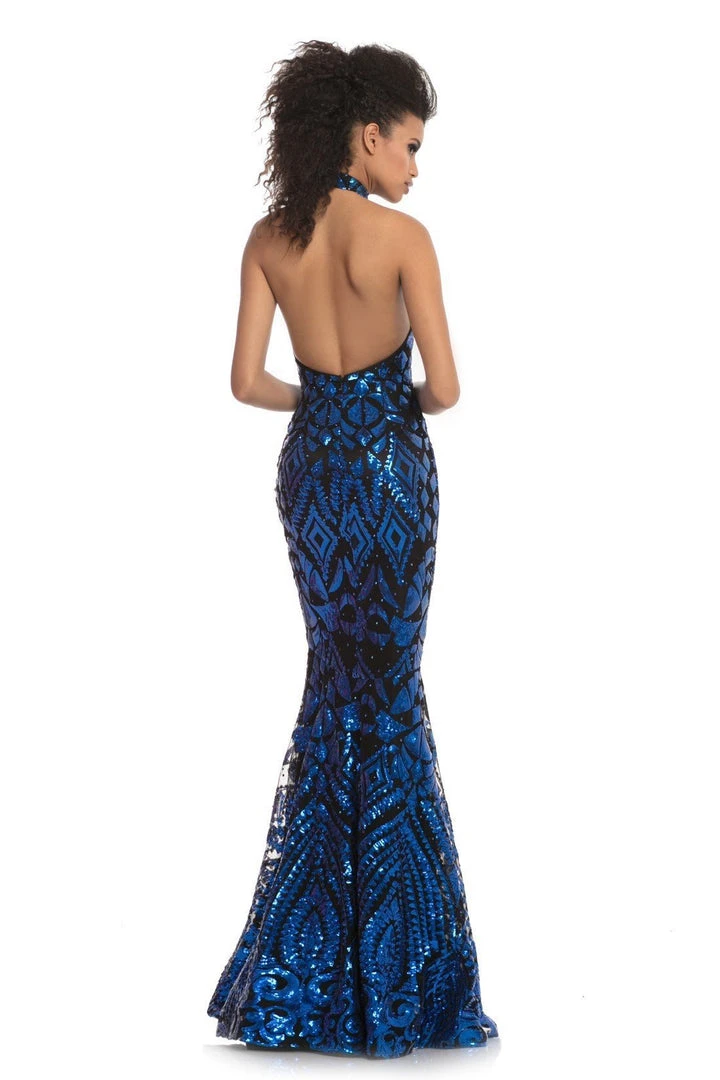 Johnathan Kayne - 9086 Sequin Print High Neck Mermaid Gown 6 Johnathan Kayne - 9086 Sequin Print High Neck Mermaid Gown