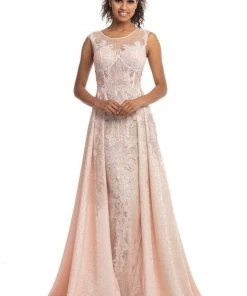 Johnathan Kayne - 9096 Beaded Embroidery Gown With Overskirt
