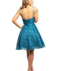 Cocktail Dresses Johnathan Kayne - 9219 Lace And Satin Sweetheart A-line Dress