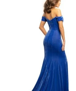 Johnathan Kayne - 9227 Off-Shoulder Plunging Neck Velvet Mermaid Gown Formal Gowns