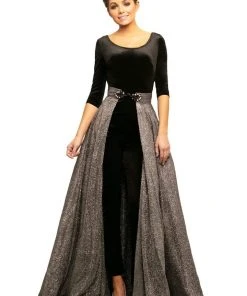 Johnathan Kayne - 9229 Scoop Neck Jumpsuit With Overskirt