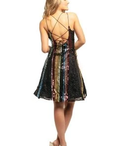 Johnathan Kayne - 9230 Criss-Cross Back Strap Cocktail Dress Cocktail Dresses