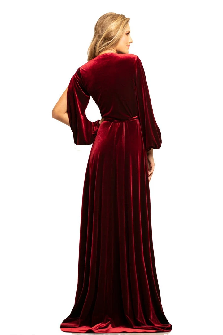 Formal Gowns Johnathan Kayne - 9243 Deep V-neck Long Sleeve A-line Dress 4 Formal Gowns Johnathan Kayne - 9243 Deep V-neck Long Sleeve A-line Dress