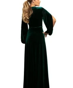 Formal Gowns Johnathan Kayne - 9243 Deep V-neck Long Sleeve A-line Dress 9 Formal Gowns Johnathan Kayne - 9243 Deep V-neck Long Sleeve A-line Dress