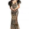 Formal Gowns Johnathan Kayne - 9256 Sequined Deep V-neck Mermaid Dress 2 Formal Gowns Johnathan Kayne - 9256 Sequined Deep V-neck Mermaid Dress