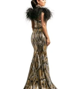 Formal Gowns Johnathan Kayne - 9256 Sequined Deep V-neck Mermaid Dress 9 Formal Gowns Johnathan Kayne - 9256 Sequined Deep V-neck Mermaid Dress