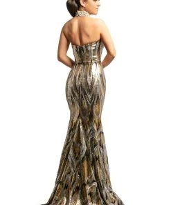 Formal Gowns Johnathan Kayne - 9256 Sequined Deep V-neck Mermaid Dress 10 Formal Gowns Johnathan Kayne - 9256 Sequined Deep V-neck Mermaid Dress