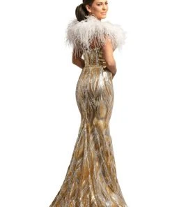 Formal Gowns Johnathan Kayne - 9256 Sequined Deep V-neck Mermaid Dress 12 Formal Gowns Johnathan Kayne - 9256 Sequined Deep V-neck Mermaid Dress