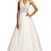 Johnathan Kayne Embellished Halter Evening Gown 8017 - 1 Pc White In Size 4 Available
