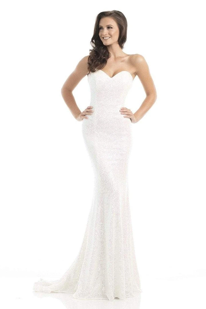 Formal Gowns Johnathan Kayne - Strapless Sequined Mermaid Long Gown 461 - 1 Pc Iridescent White In Size 8 Available 3 Formal Gowns Johnathan Kayne - Strapless Sequined Mermaid Long Gown 461 - 1 Pc Iridescent White In Size 8 Available